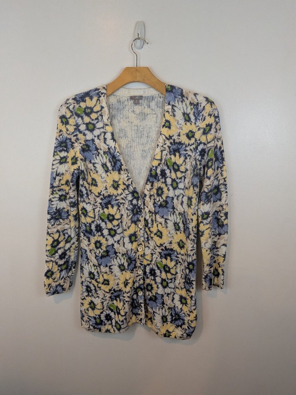 J. Jill Floral Print Tall Cardigan, Sz Sm Tall